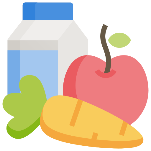 healthy diet with milk apple and carrot
